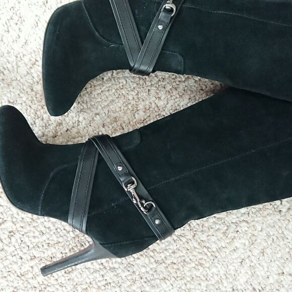 Coach Milly Suede Leather Vachetta Black Knee boot - Picture 4 of 8